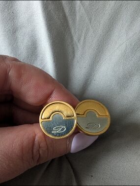 S.T. Dupont Paris Vintage Two-Tone D-Logo Cufflinks – Rare